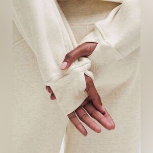 Lululemon Scuba Oversized Half-zip Women Hoodie - Heathered Bone/gold